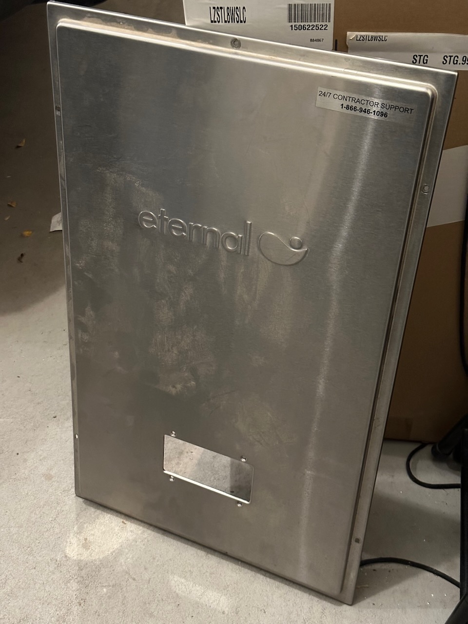 Eternal water heater front panel